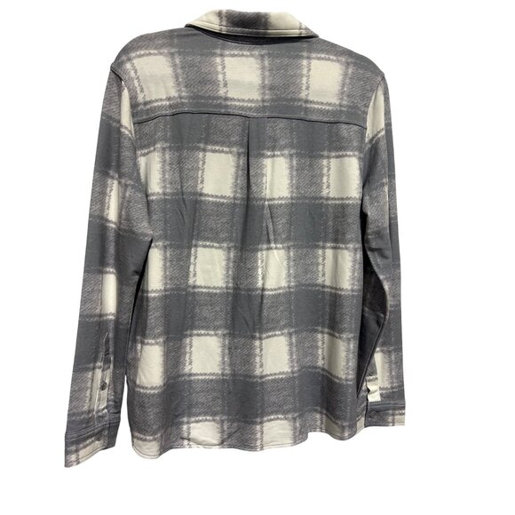 32°Heat Womens Plaid Button-Up Long Sleeve Shirt Size M Gray/White - Picture 2 of 5